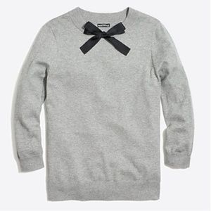 J. CREW MERCANTILE GRAY BOW NECK 3/4 SLEEVE SWEATER MEDIUM J7849